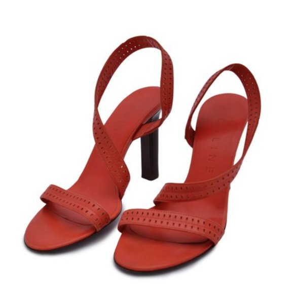 Céline Strappy Sandals Orange Leather - Picture 1 of 15